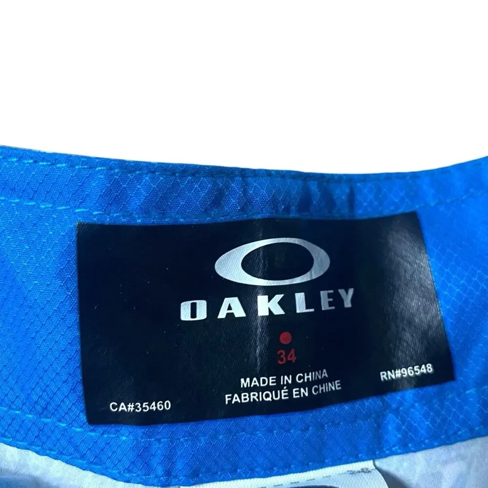 Oakley Board Shorts Mens 34 Blue Performance Fit Swim Shorts Moisture Wicking